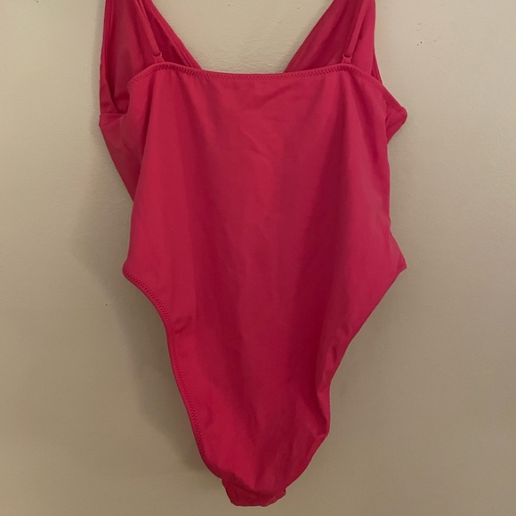 L.A. Hearts by Pacsun Hot Pink V-neck Front Tie One Piece Swimsuit - Picture 5 of 7